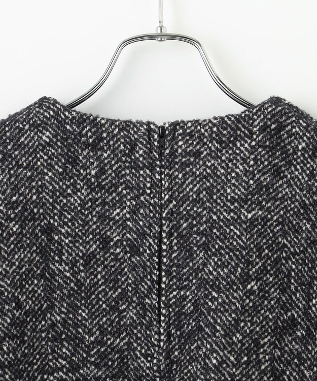 #Newans 【セットアップ可能】ワイドスリーブツイードプルオーバー グレー