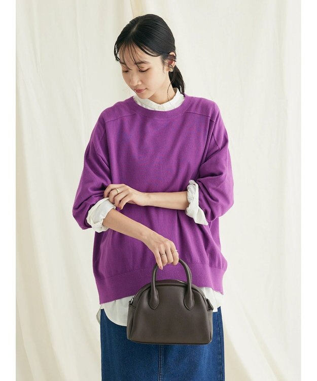 CRAFT STANDARD BOUTIQUE とてもちクルーネックニットプルオーバー Purple