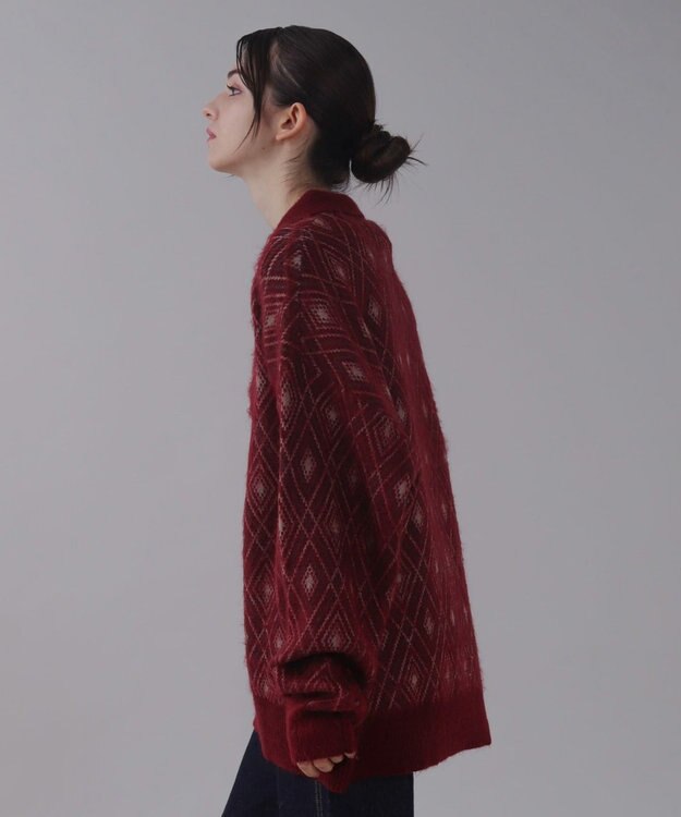 WEGO 【ユニセックス着用ITEM】アーガイルニットポロ ワイン