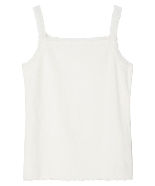earth music&ecology ２ＷＡＹスクエア＆Vネックネックレースタンクトップ Off White