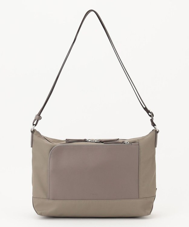 Y'SACCS ナイロン×リサイクルレザー　コンビマルチショルダー グレージュ