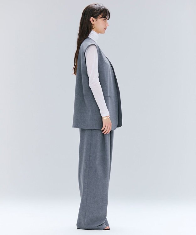 BEIGE， 【セットアップ対応・VERY 11月号掲載】ZEPHYR / ウールライクノーカラージレ Top Gray