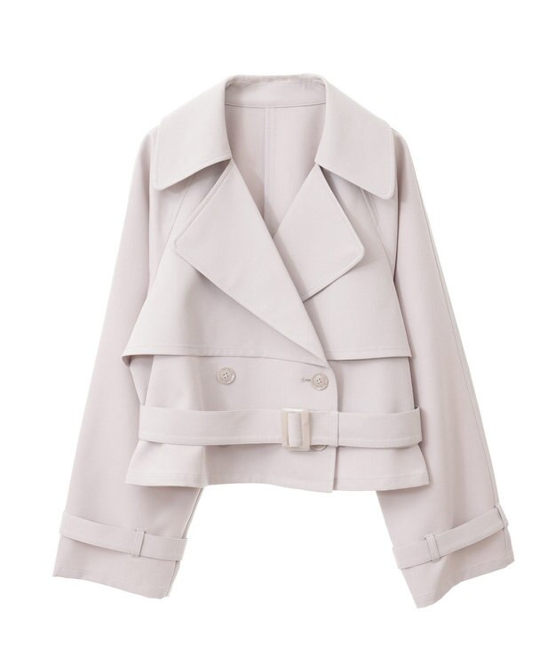 earth music&ecology バックフレアショートトレンチコート Light Gray