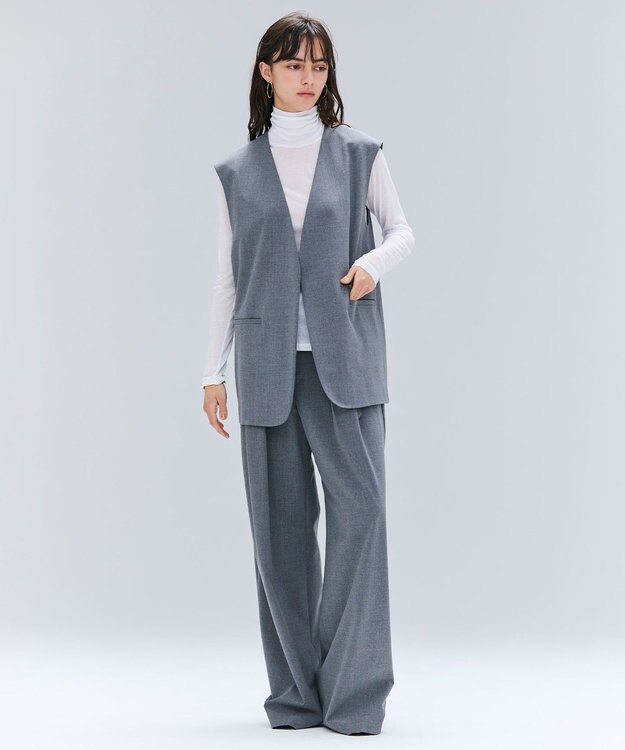 BEIGE， 【セットアップ対応・VERY 11月号掲載】ZEPHYR / ウールライクノーカラージレ Top Gray