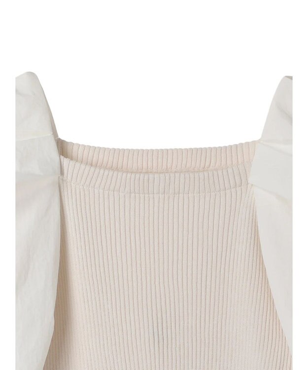 Green Parks ・ＡＮＤ　ＳＥＡＲＣＨ　布帛スリーブニットプルオーバー Off White