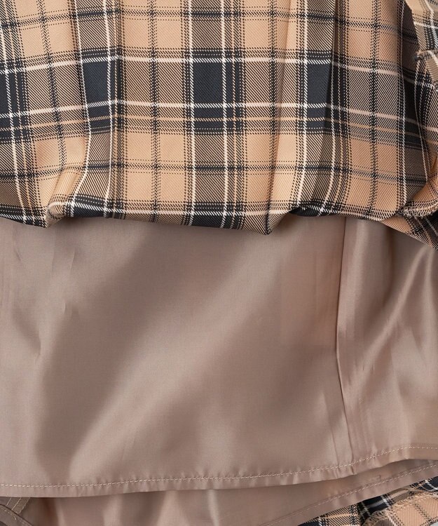 WEGO 【SCHOOL ITEM】バックル付プリーツスカパン ベージュチェック1