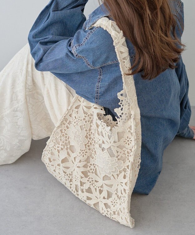 earth music&ecology レースバッグ Ivory
