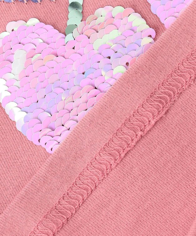 ANY KIDS ミラクルスパンコール 長袖 Tシャツ ピンク×チェリー