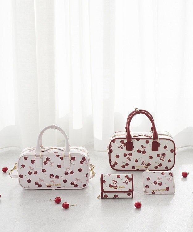 Maison de FLEUR チェリー柄フラグメントケース Pink