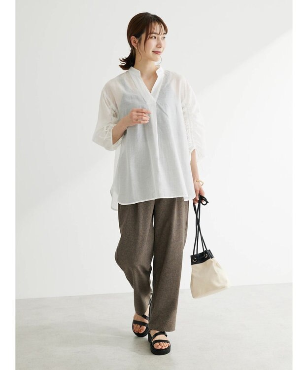 Green Parks ・ＥＬＥＮＣＡＲＥ　ＤＵＥ　ドロストスリーブチュニック Off White