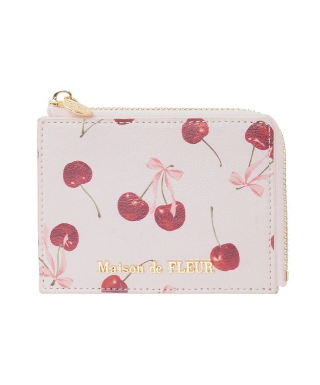 Maison de FLEUR チェリー柄フラグメントケース Pink