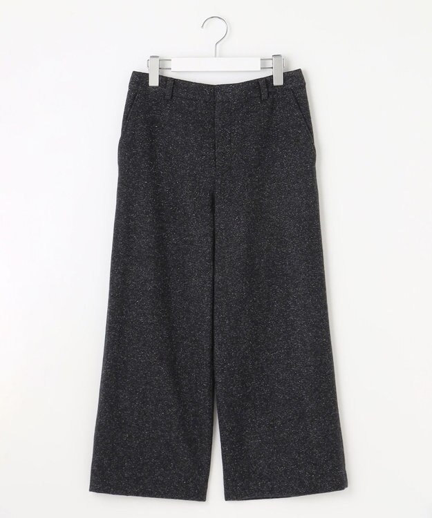 J.PRESS LADIES シルクネップ ツイード セミワイド パンツ グレー系