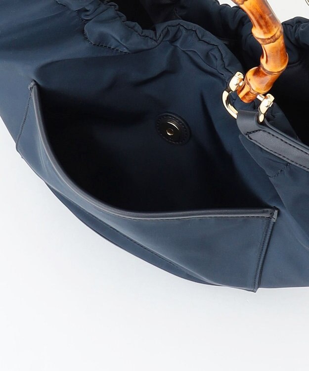 J.PRESS LADIES 【2way】ギャザーバンブー トート バッグ ネイビー系