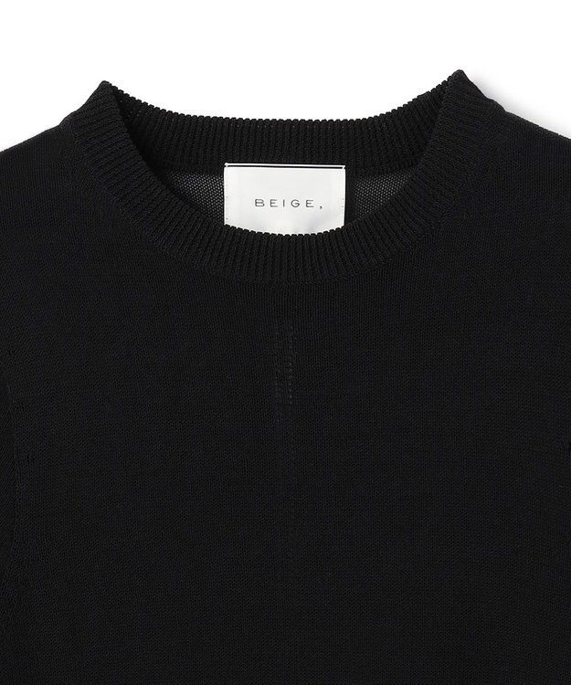 BEIGE， ARSENOPY / コットンドライタッチクルーネックニット Black
