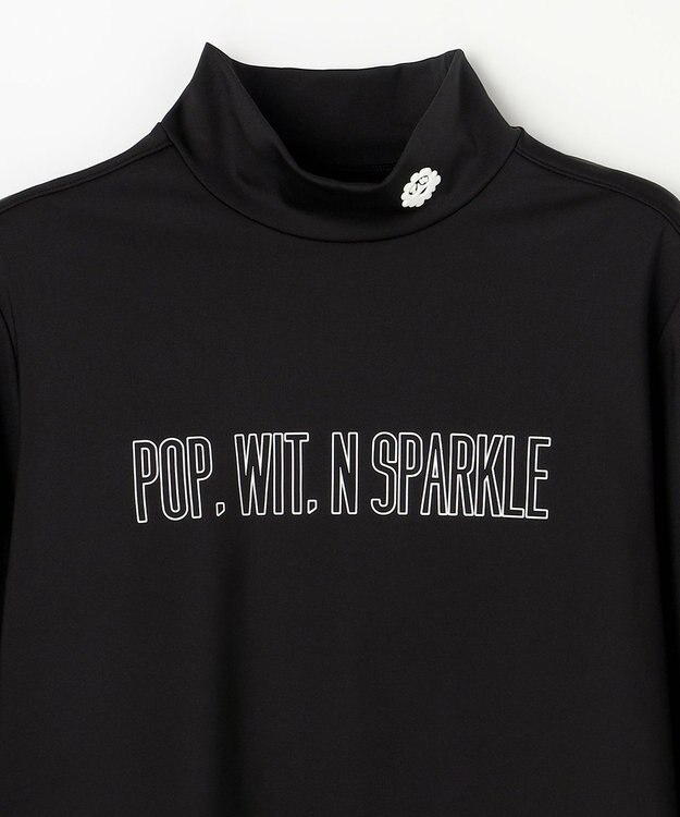 PW CIRCULUS 【吸水速乾 / UV遮蔽率99.9% UVカット / ストレッチ】【WOMEN】アニマルグラフィックロングスリーブモックT ゴルフウェア レディース ブラック系