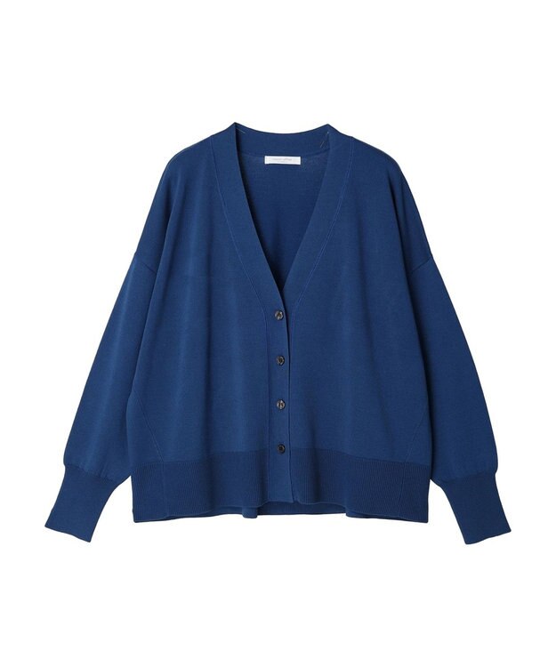Green Parks 洗える　ステッチ入りＶネックカーディガン Blue