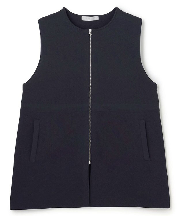 UNFILO 【セレモニー】BEAUTY FORM KNIT ZIPジレ ネイビー