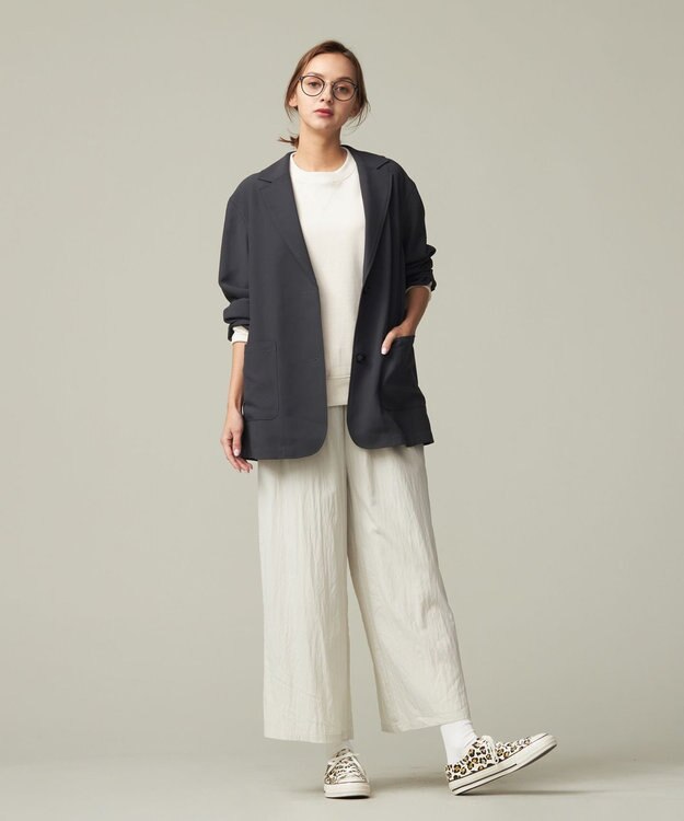 J.PRESS YORK STREET 【WOMEN】ジャージライクツイル シングルジャケット グレー系