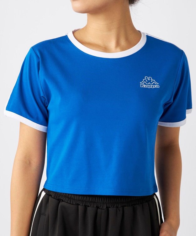 OP／FILA 【Kappa】ワンポイント 半袖リンガーTシャツ ブルー