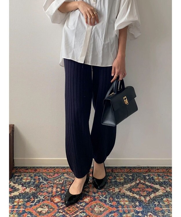 Green Parks リブニットパンツ Navy