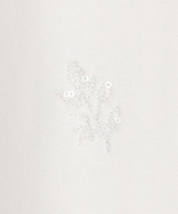 J.PRESS LADIES 【洗える】スパンコール Ｔシャツ グレージュ系