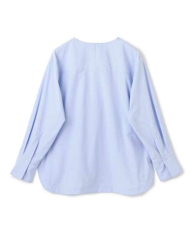 UNFILO ノーカラーコンフォートシャツ サックス