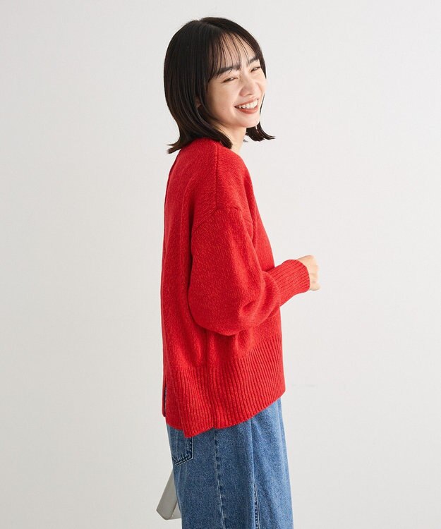 Green Parks こなれ主役ニットプルオーバー Red