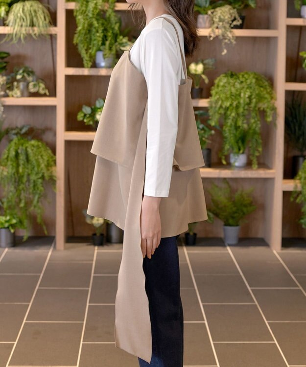 Tiaclasse 【洗える】リボンキャミドッキングカットソートップス ベージュ