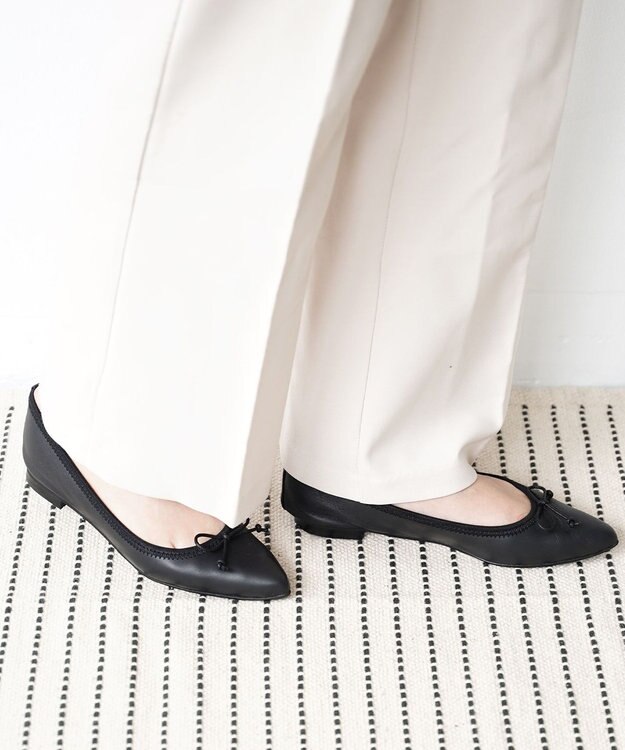 nouvelleRobe Oū 新色追加【本革・高反発】Pointed ポインテッドトゥ バレエシューズ ブラック