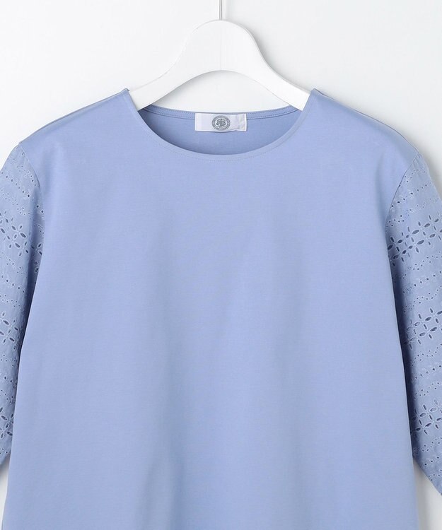 J.PRESS LADIES S スムースジャージー 刺繍 カットソー サックス系