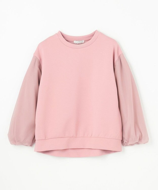 ANY L 【洗濯機可】チュールコンビダンボールプルオーバー ピンク