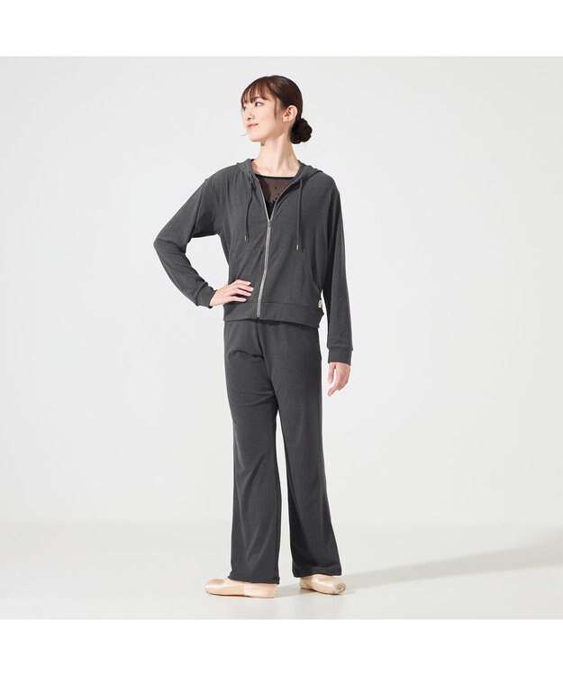 Chacott ◎【Nela ライン】ウォームアップパンツ ダークグレー杢