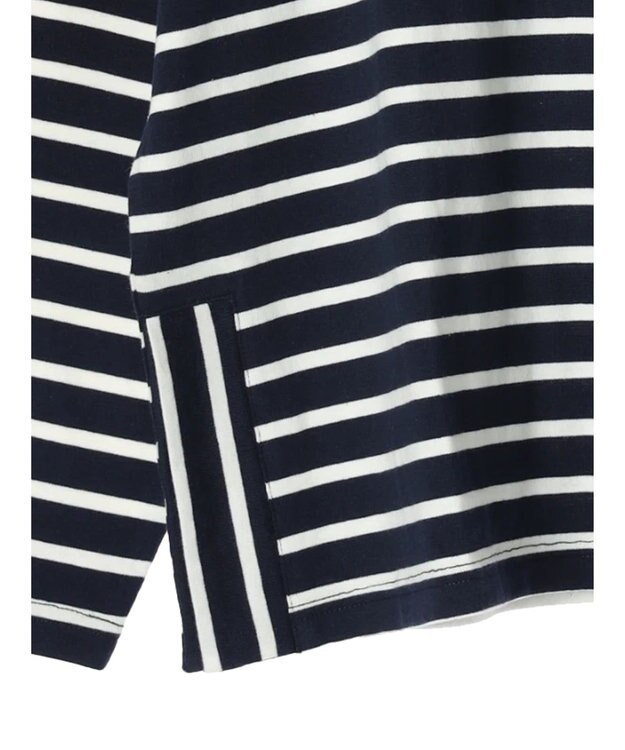 CRAFT STANDARD BOUTIQUE ボーダーサイドスリットプルオーバー Border Black