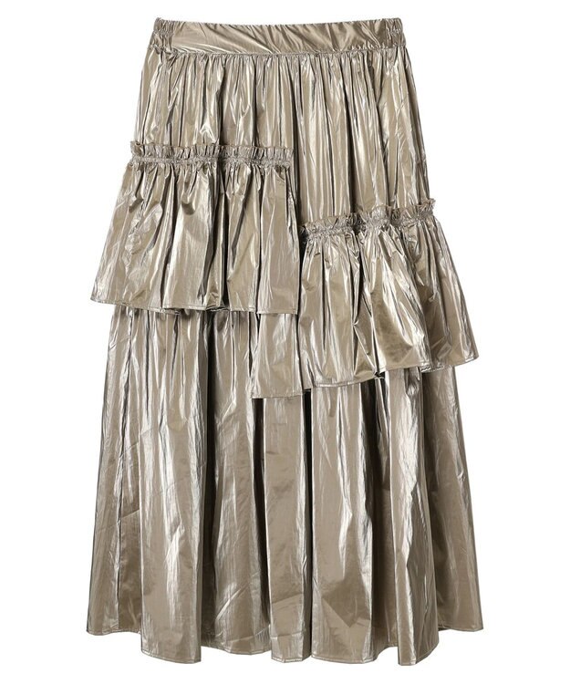 Green Parks ・ＥＬＥＮＣＡＲＥ　ＤＵＥ　メタリックティアードスカート Gold