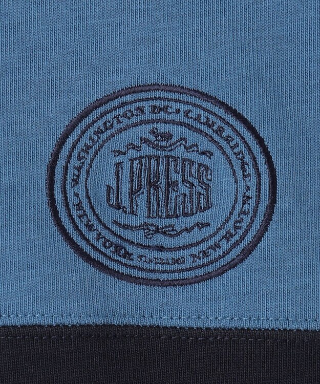J.PRESS KIDS 【140-170cm】襟ストライプ ブロッキングポロシャツ ブルー系2