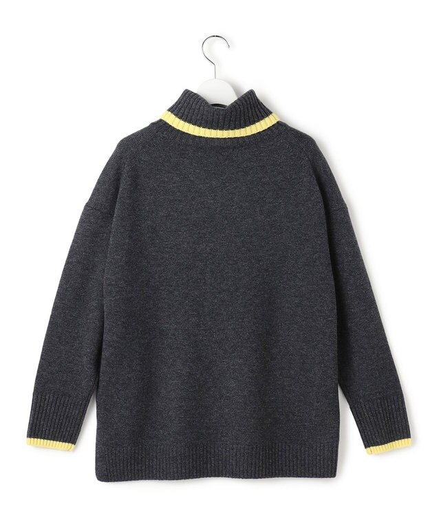 23区 S 【洗える】ウールカシミヤ コンビカラー オフタートル ニット ライトグレー系