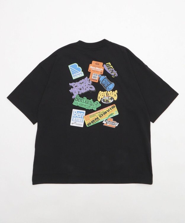 WEGO 【ユニセックス着用ITEM/SMLサイズ展開】別注BENDAVISクールタッチグラフィックT（SS） ブラック