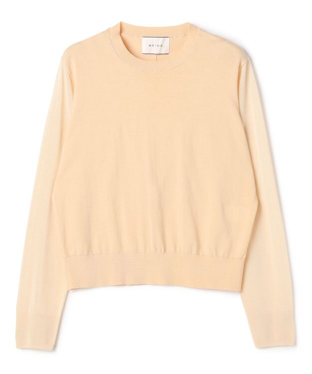 BEIGE， JULIE / コットンシルク 異素材プルオーバーニット Peach