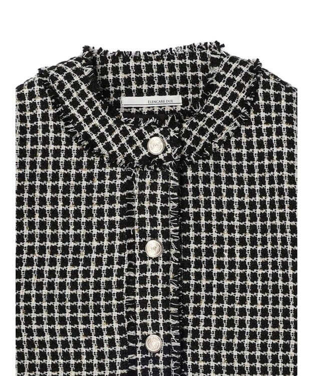 Green Parks ・ＥＬＥＮＣＡＲＥ　ＤＵＥ　ツィードノーカラージャケット Black