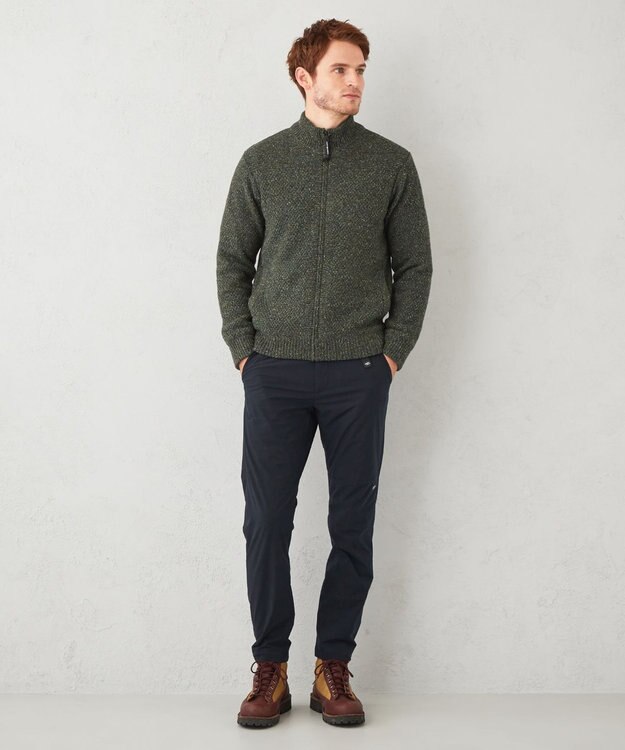 JOSEPH ABBOUD MOUNTAIN 【UNISEX】総裏フルZIP ニットブルゾン オリーブ系