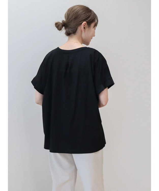 AMERICAN HOLIC 接触冷感袖タックカットプルオーバー Black