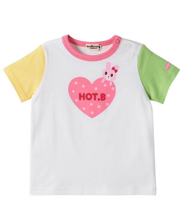 MIKI HOUSE HOT BISCUITS 【80-120cm】プリント 半袖Tシャツ 白