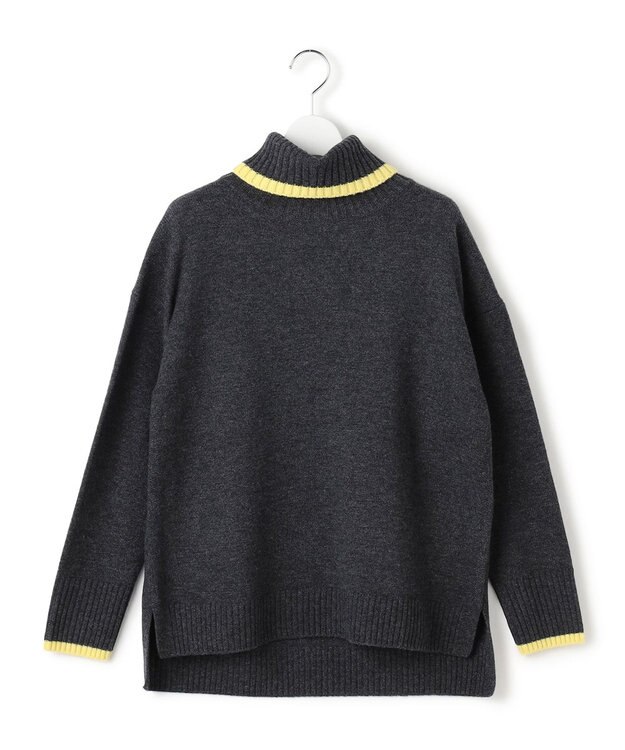 23区 S 【洗える】ウールカシミヤ コンビカラー オフタートル ニット ライトグレー系