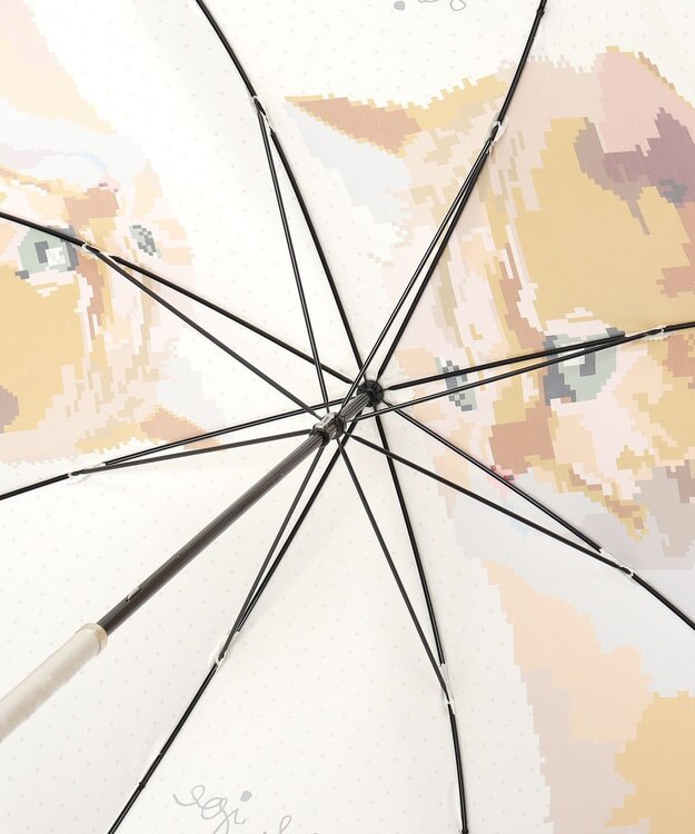 MOONBAT PAUL&JOE ACCESSOIRES(ポール＆ジョー アクセソワ) 長傘 ピクセルヌネット 一枚張り ベージュ