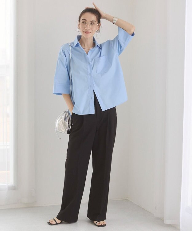 WEGO 【ANGIE VINTAGE】ハーフスリーブシャツ サックス