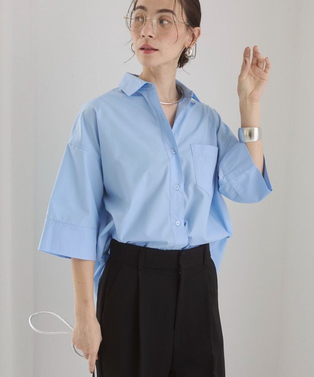 WEGO 【ANGIE VINTAGE】ハーフスリーブシャツ サックス