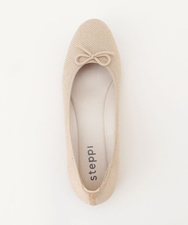 steppi 【洗える/撥水】ラウンド バレエ パンプス ゴールド