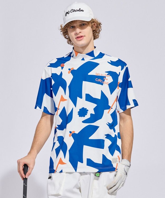 PW CIRCULUS 【MEN】ＤＯＶＥ柄モックネック ゴルフ スカイブルー系5