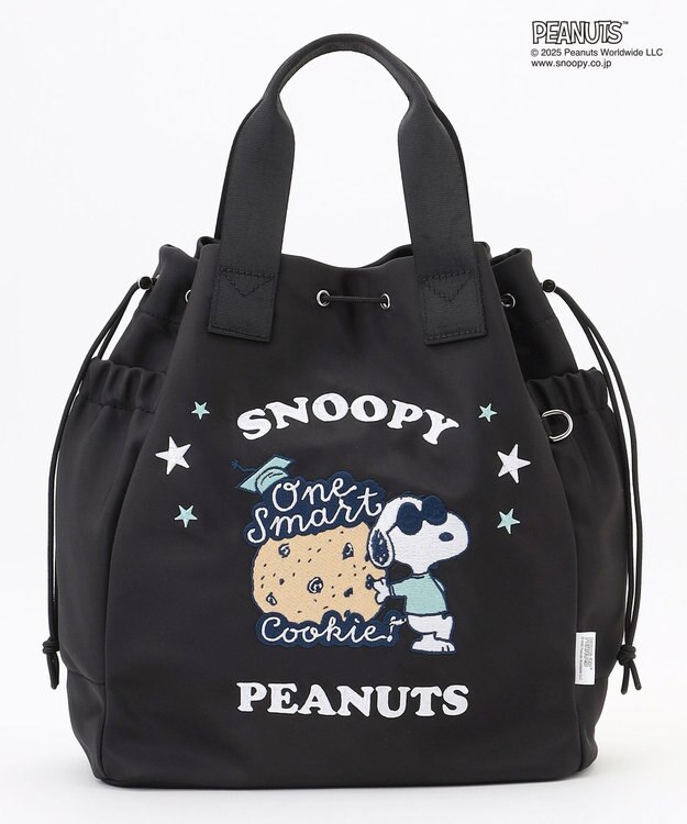 Y'SACCS SNOOPYデザイン 2way巾着トート(クッキー） ブラック