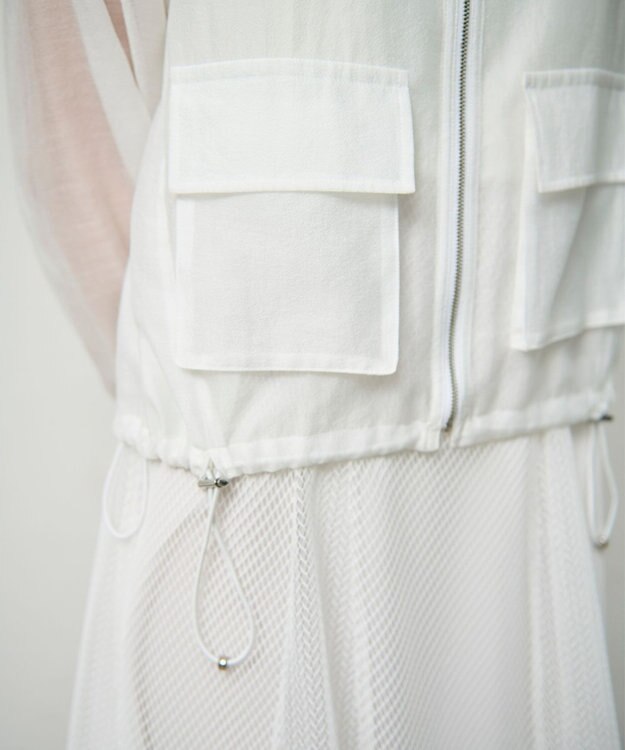 GRACE CONTINENTAL シアードレープブルゾン ホワイト